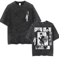 Retro Anime Goth Oversized Tee with Manga-Inspired Character Artwork