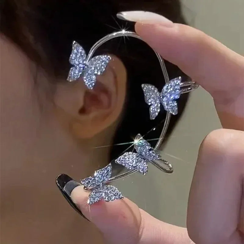 Butterfly Ear Cuff Clip Earrings for Fairy Gothic Alternative Fashion Styling