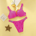 Statement Crystal Strap Push-Up Bra and Matching Embellished Thong Set