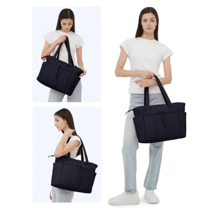 Large Capacity Puffer Tote Bag with Utility Travel Organization