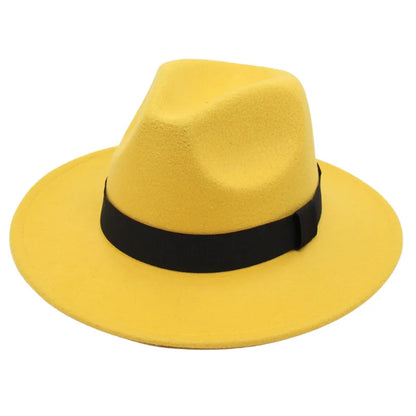 Classic Wide Brim Felt Fedora Hat with Structured Crown for Modern Everyday Styling