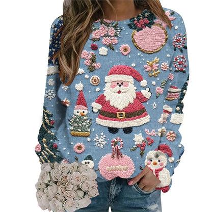 Women's Festive Holiday Graphic Hooded Sweatshirt with Relaxed Fit for Seasonal Comfort