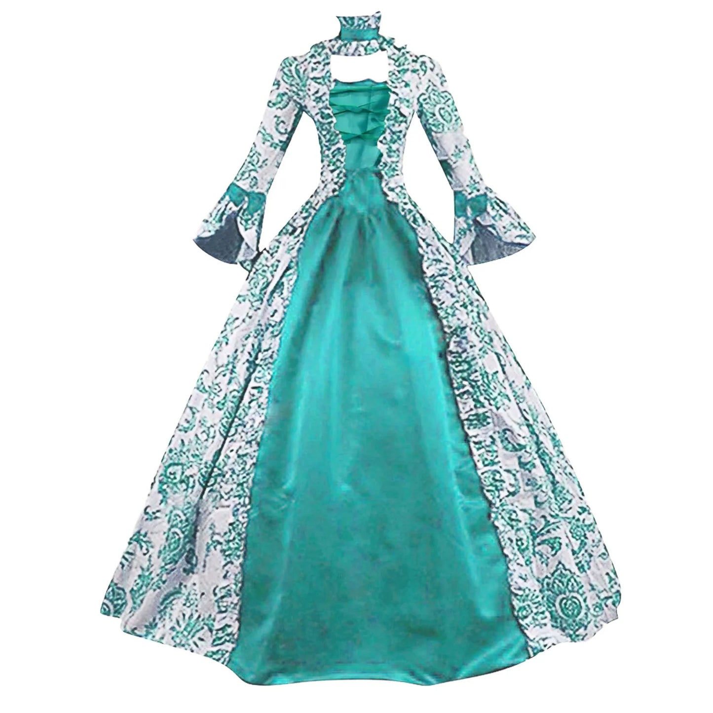 Ornate Vintage Gothic Court-Inspired Formal Ball Gown Dress