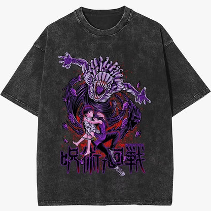 Anime Dark Curse Manga Graphic Vintage Oversized Streetwear Cotton Tee
