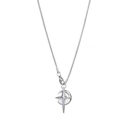 Celestial Crescent Moon and Star Pendant Necklace for Alternative Fashion