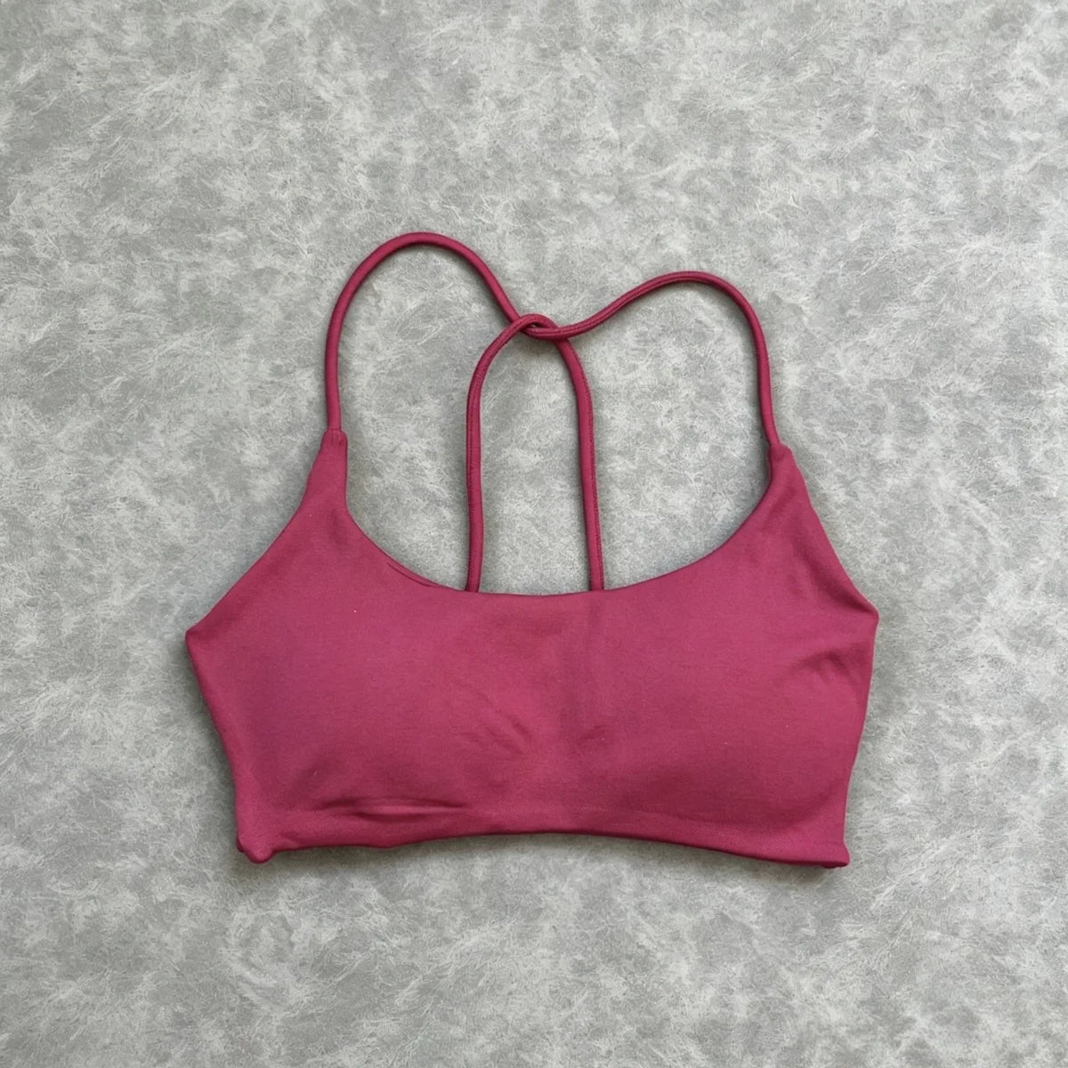 Olive Green Strappy Open-Back Sports Bra with Scoop Neckline