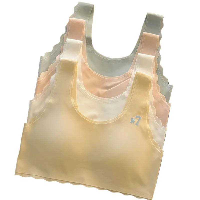 Seamless Wire-Free Lounge Bralette with Wide Straps and Scoop Neckline