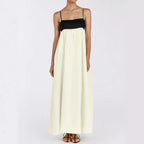 Strapless Patchwork Maxi Dress with Relaxed Contemporary Flowing Shape
