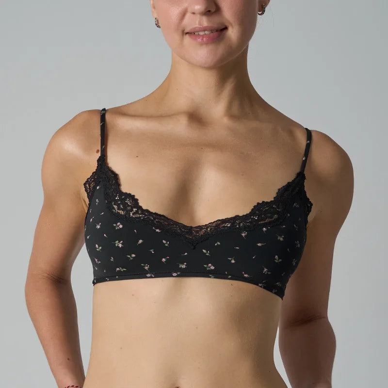 Rich Burgundy Lace-Trimmed Plunge Bralette and Lounge Short Set