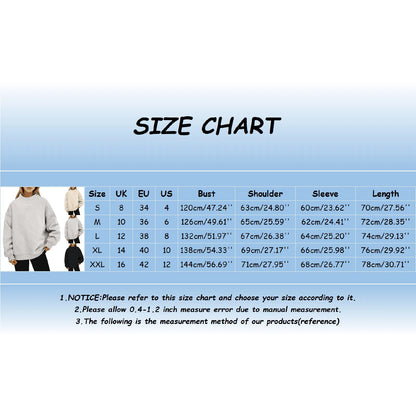 Women's Oversized Fleece Crew Neck Sweatshirt with Relaxed Fit for Everyday Comfort