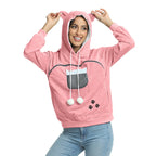 Kawaii Anime Inspired Oversized Hoodie with Interactive Plush Pocket Design