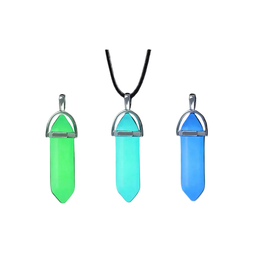 Luminous Crystal Point Pendant Necklace for Cyber Goth and Y2K Styling