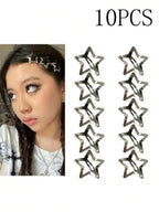 Y2K Star Hair Pin Set Celestial Alternative Fashion Accessories
