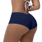 Seamless Solid White Boyshort Panty with Back Ruching Detail