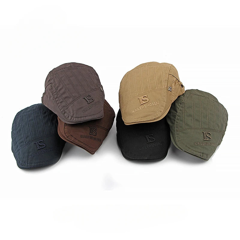 Vintage Embroidered Flat Cap Cotton Ivy Beret for Casual Streetwear Styling