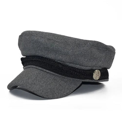 Classic Cotton Blend Military Baker Cap for Vintage Casual Everyday Fashion Style