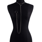 Heart Lariat Chain Necklace for Gothic Punk and Dark Feminine Fashion
