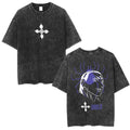 Minimal Anime Goth Symbol Oversized Washed Streetwear T-Shirt