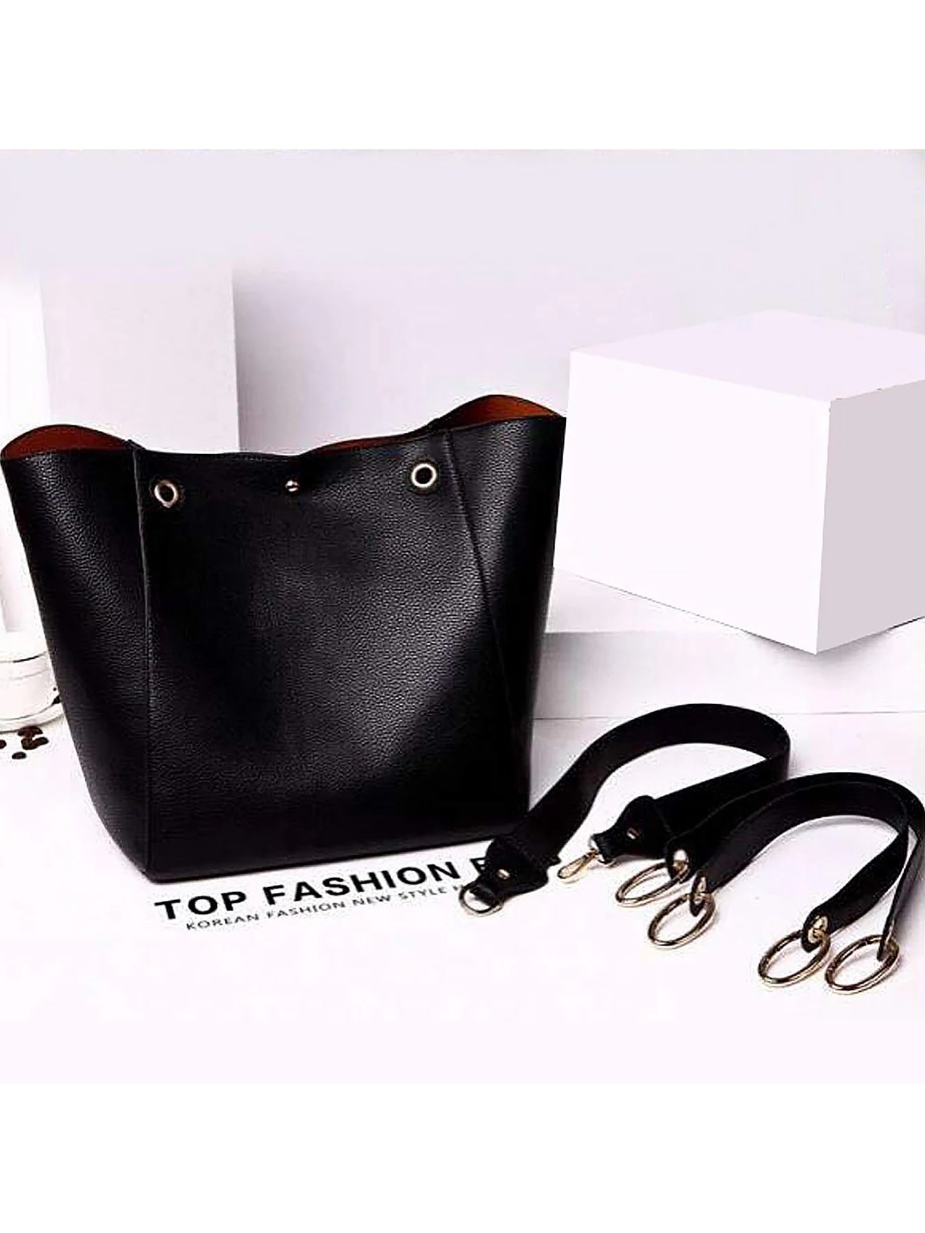 Large Capacity PU Leather Tote Bag with Minimalist Top Handle Design