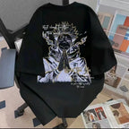 Anime-Inspired Artistic Manga Graphic Oversized Casual Streetwear Cotton T-Shirt