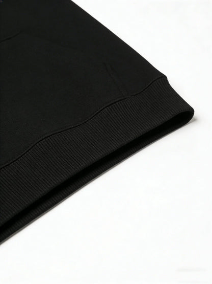 Minimalist Typography Streetwear Hoodie with Relaxed Fit and Kangaroo Pocket