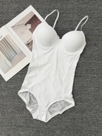 Adjustable Strap Firm Control Bodysuit with Built-In Molded Cups