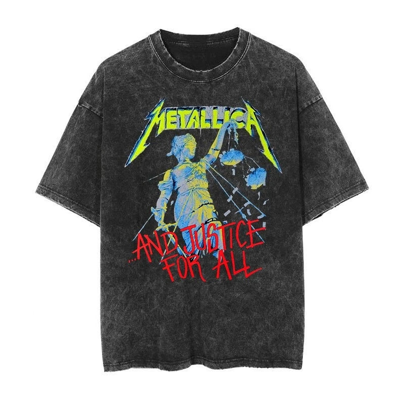 Anime Goth Lightning Graphic Streetwear Tee with Vintage Manga Aesthetic