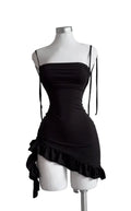 Lace Up Backless Bodycon Mini Dress with Spaghetti Strap Y2K Styling