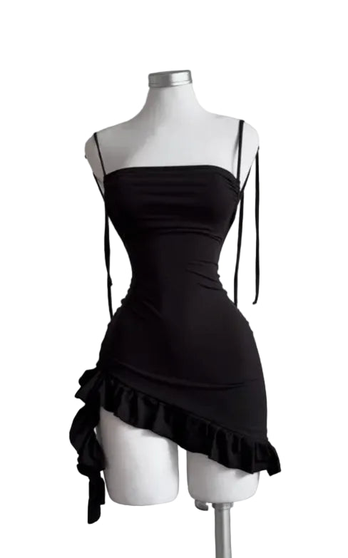 Lace Up Backless Bodycon Mini Dress with Spaghetti Strap Y2K Styling