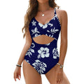 Tropical Botanical Print Cutout One-Piece Swimsuit