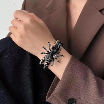 Gothic Spider Bracelet with Web Inspired Alternative Fashion Details
