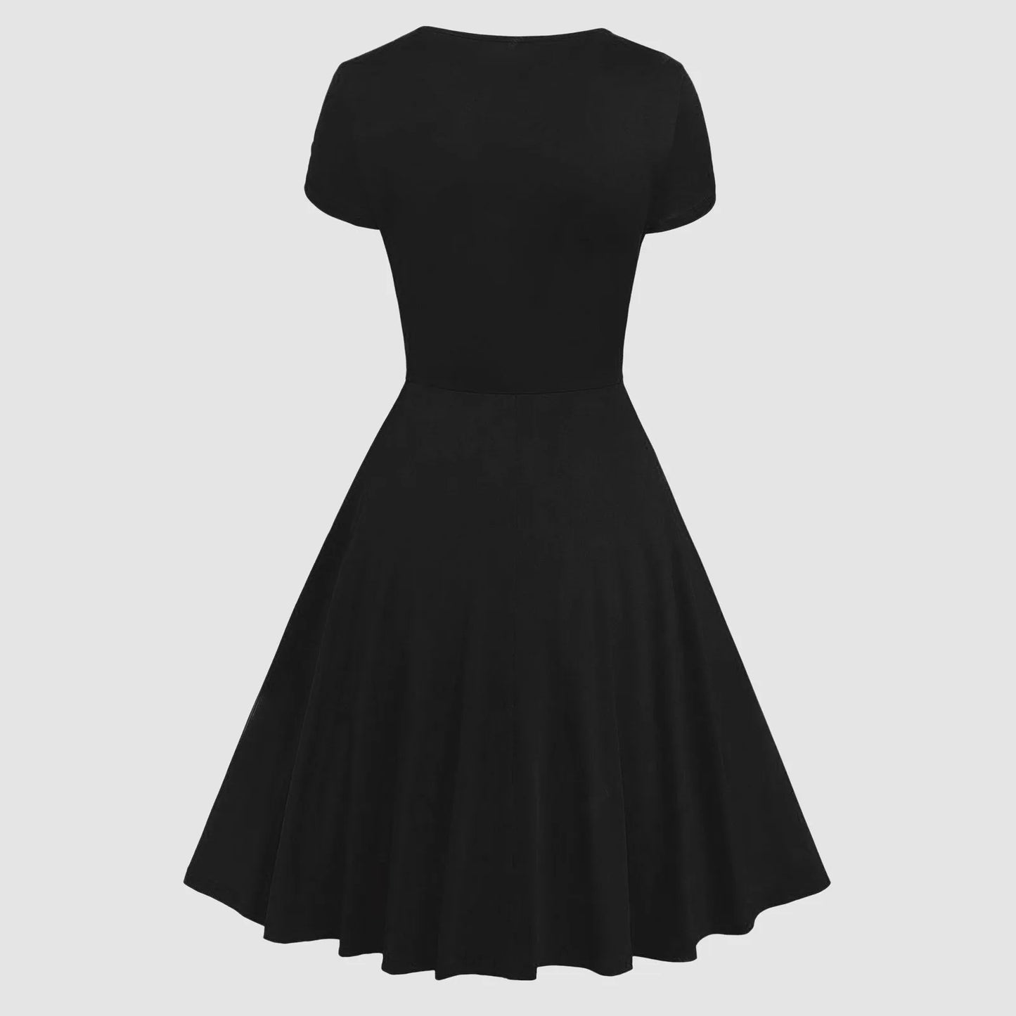 Alternative Gothic Fit and Flare Dress with Corset-Inspired Waist Detailing