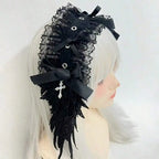 Dark Angel Wing Headdress Gothic Fantasy Statement Hair Accessory