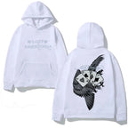 Illustrated Bird Graphic Hoodie with Oversized Streetwear Fit and Back Print