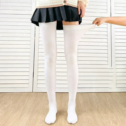 Extra Long Over-the-Knee Cotton Socks with Soft Stretch Knit and Stay-Up Design
