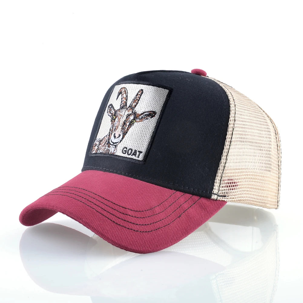 Embroidered Patch Mesh Trucker Cap Adjustable Curved Brim Casual Streetwear Outdoor Hat