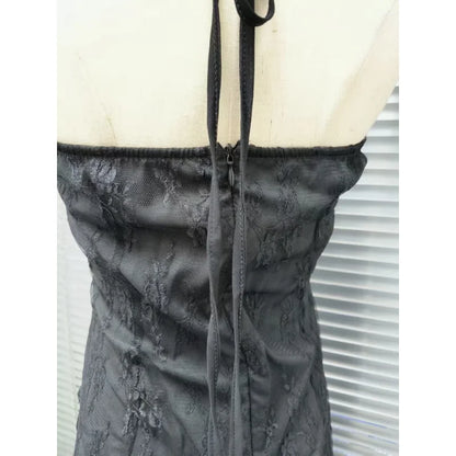 Layered Lace Gothic Maxi Dress with Elegant Alternative Fashion Styling
