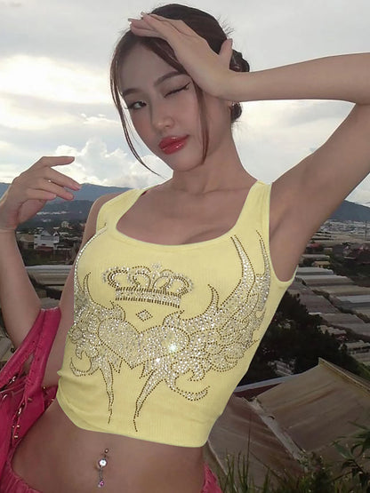 Women's Graphic Sleeveless Tank Top for Y2K Streetwear Casual Everyday Layered Fashion