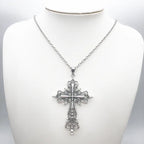 Ornate Gothic Cross Pendant Necklace Alternative Dark Fashion Jewelry