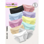 10-Piece Women’s Assorted Pastel Triangle Briefs Set in Macaron-Inspired Colors with Elastic Waistbands