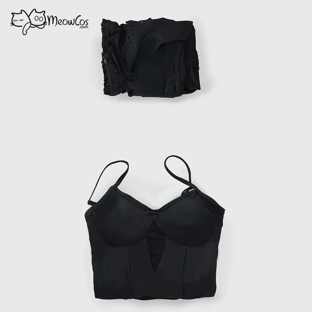 Women's Vintage Inspired Halter One Piece Swimsuit with Ruffle Neck Cover and Elegant Silhouette