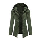 Women's Lightweight Hooded Windbreaker Jacket with Zip Front for Outdoor Everyday Streetwear