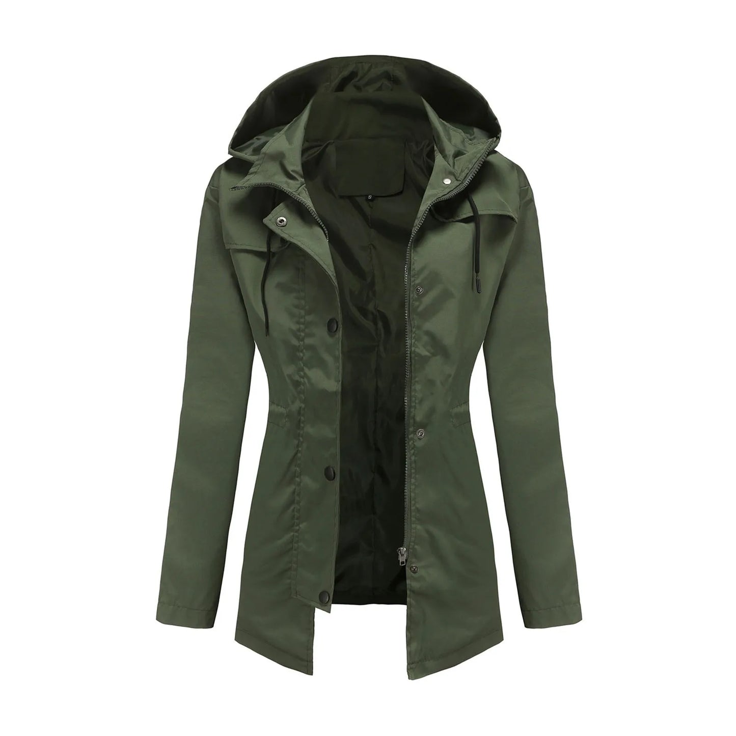 Women's Lightweight Hooded Windbreaker Jacket with Zip Front for Outdoor Everyday Streetwear