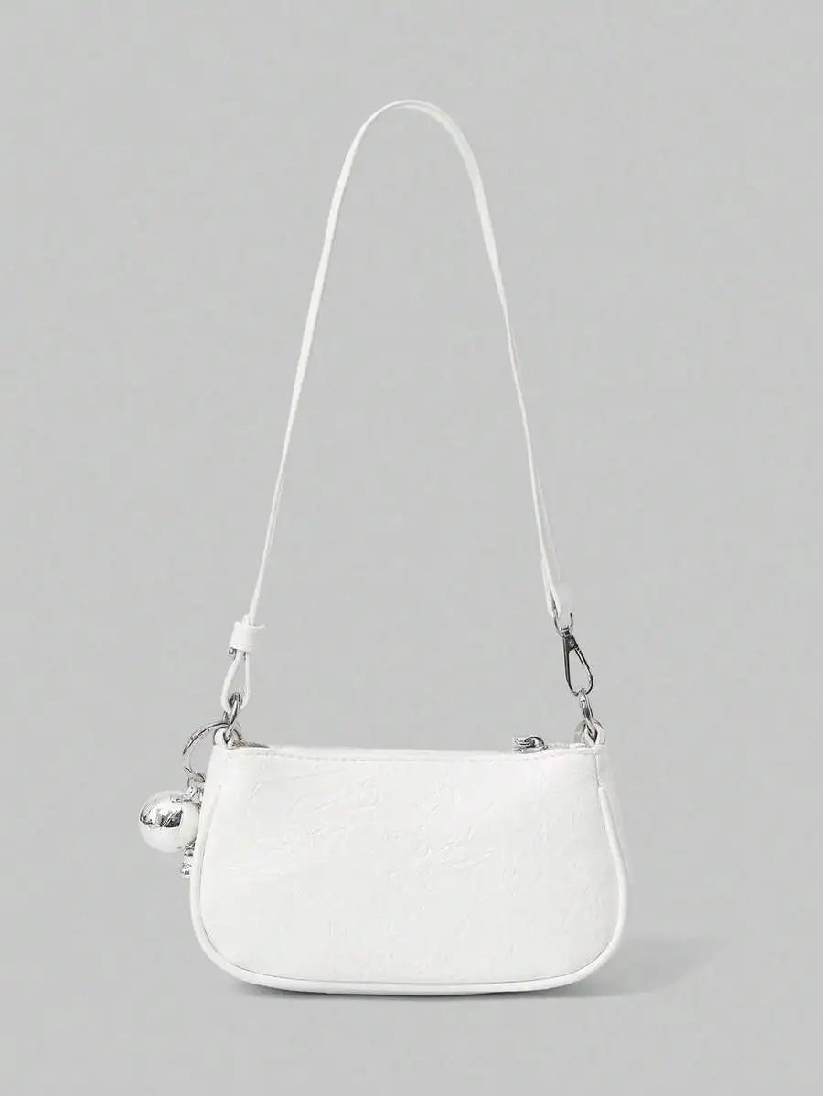 Mini Crescent Camera Shoulder Bag with Chain Strap Contemporary Street Style