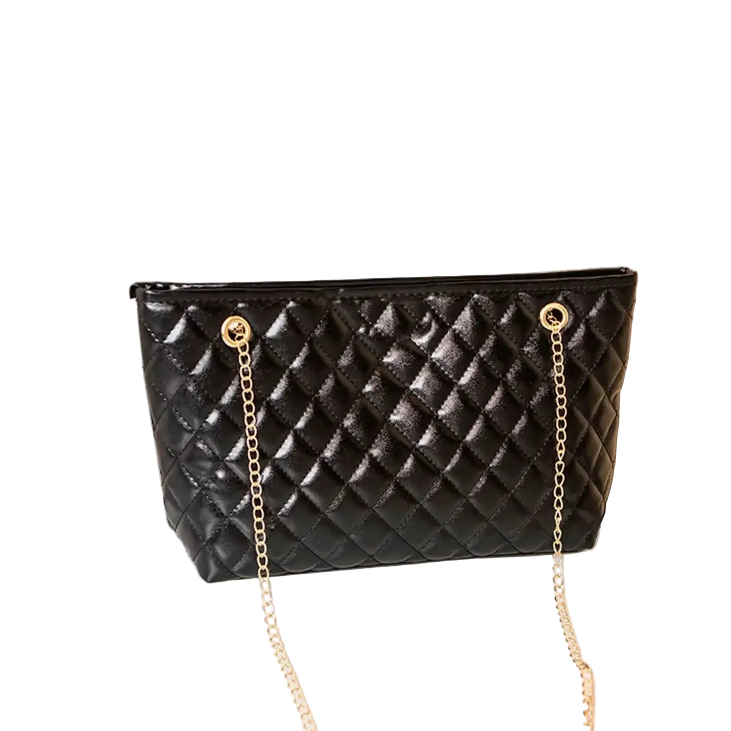 Quilted Chain Strap Tote Bag with Large Capacity Minimalist Shoulder Design