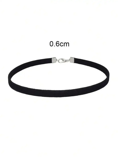 Minimalist Velvet Gothic Choker Necklace With Sleek Punk Inspired Alternative Fashion Design