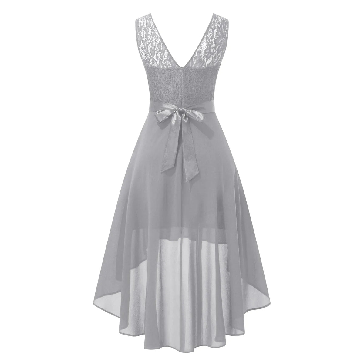 Flowing Sleeveless Chiffon-Style Dress with Irregular High-Low Hemline