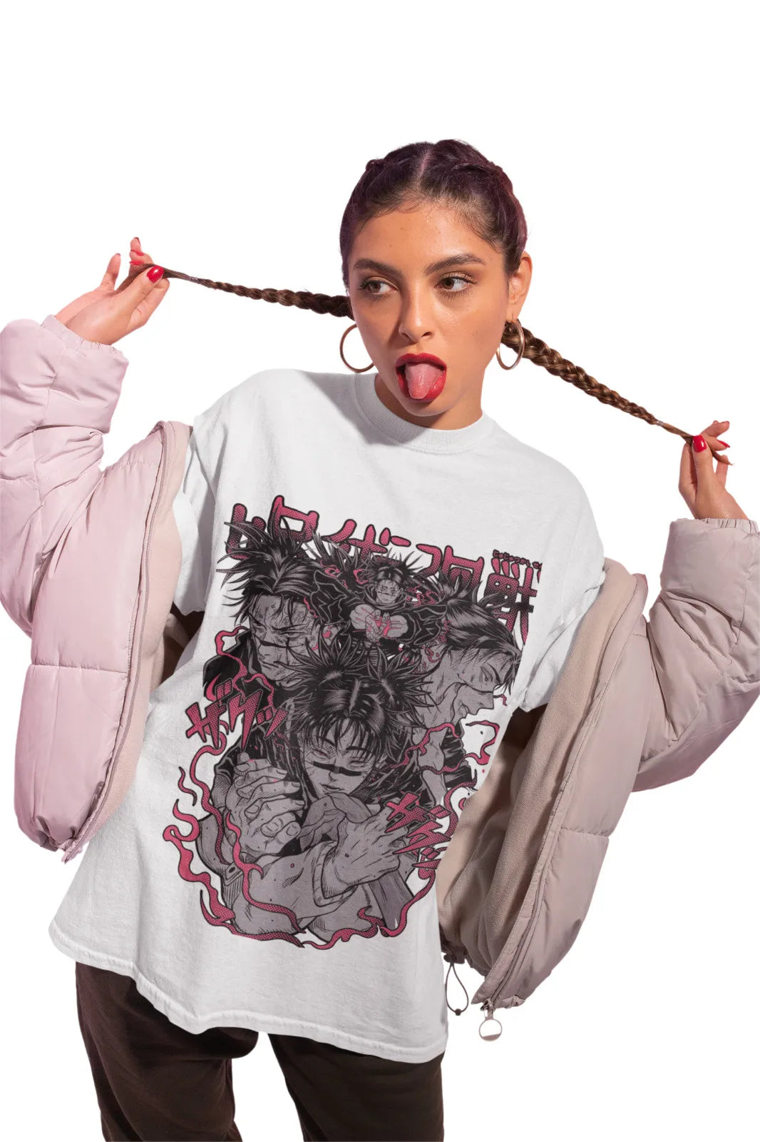 Dark Anime Warrior Graphic T-Shirt with Gothic Manga Streetwear Illustration