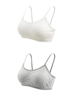 5-Piece Girls’ Cotton Training Bra Set with Chest Pads and Adjustable Shoulder Straps