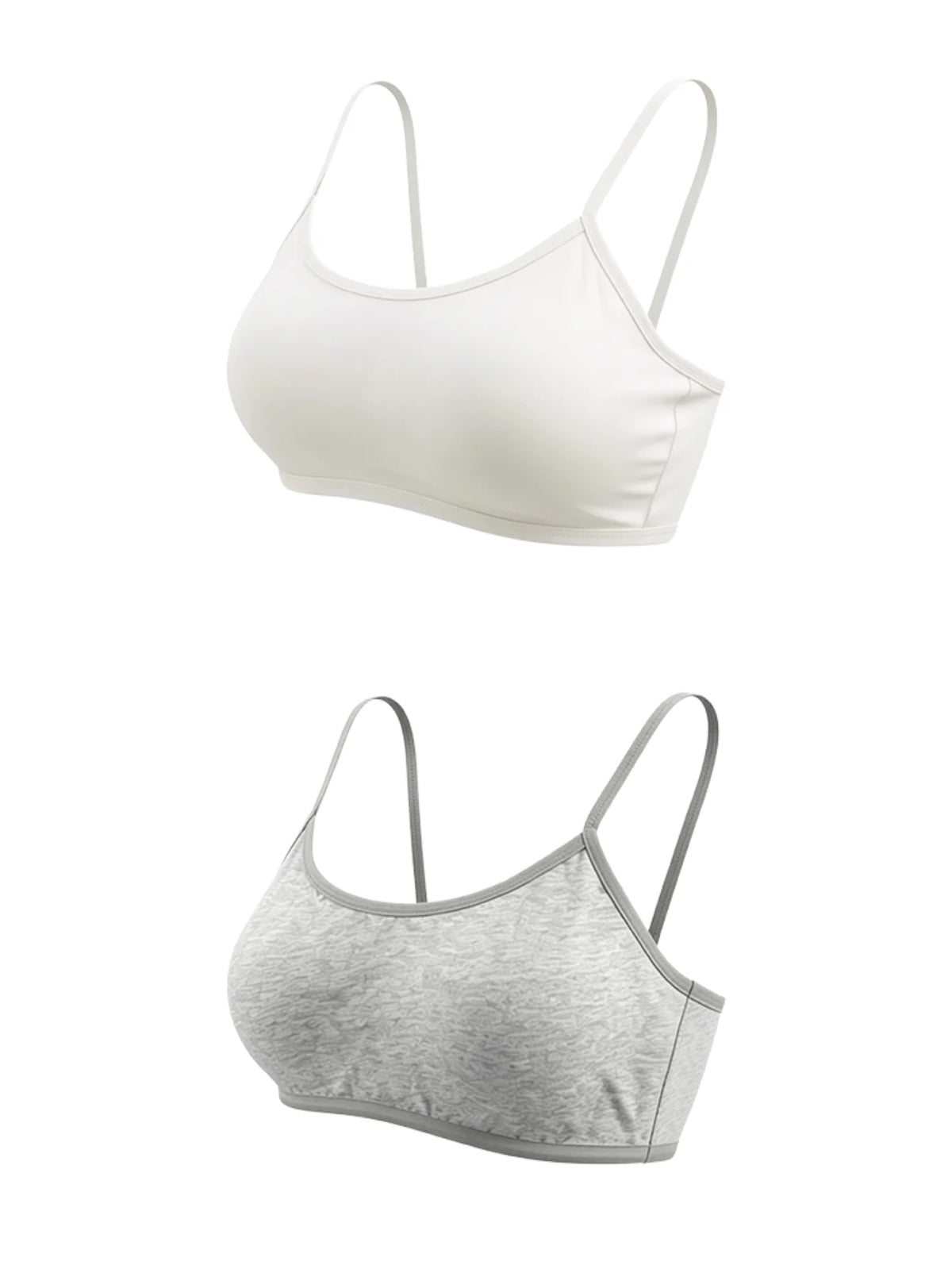 5-Piece Girls’ Cotton Training Bra Set with Chest Pads and Adjustable Shoulder Straps